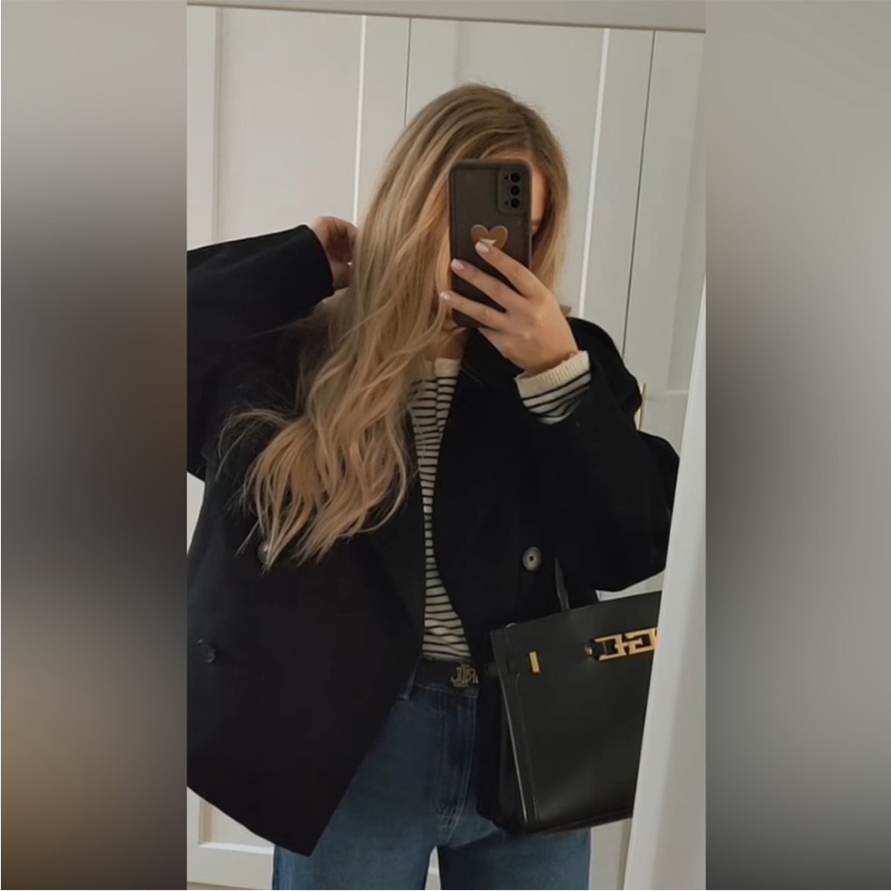 Zara Black Double-Breasted wool Jacket - Picture 6 of 15